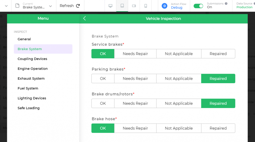 preview of inspection checklist