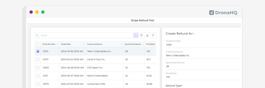 Custom Refund Tool for Customer Support Teams