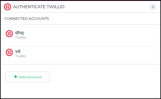 Authenticate Twilio Account