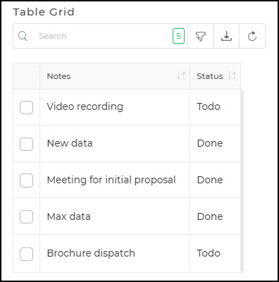 View all rows in Table grid
