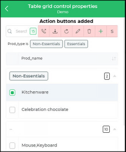 Table Grid Control