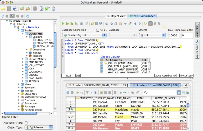DB Visualizer GUI for SQL