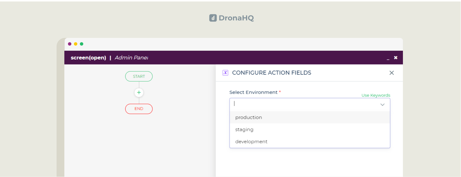 Action Flow and Environment Selection