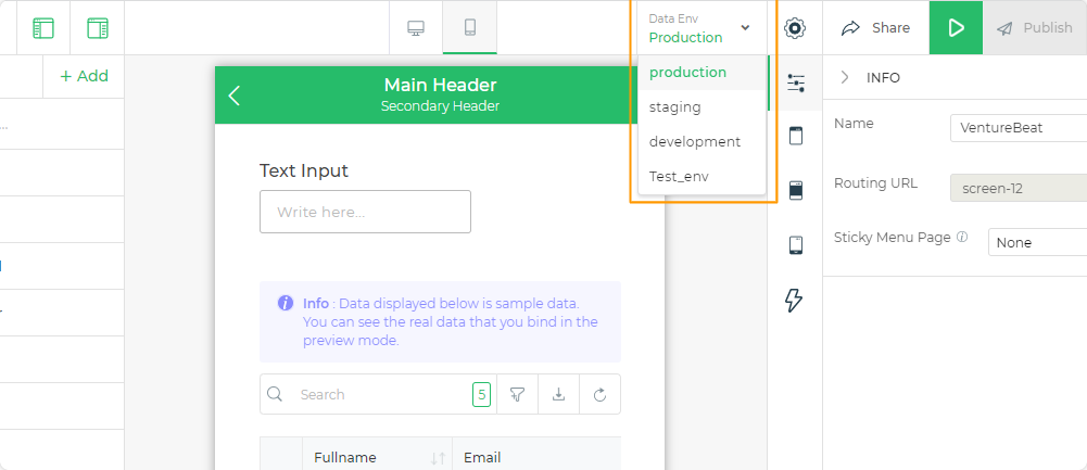 Configuring Data Environment