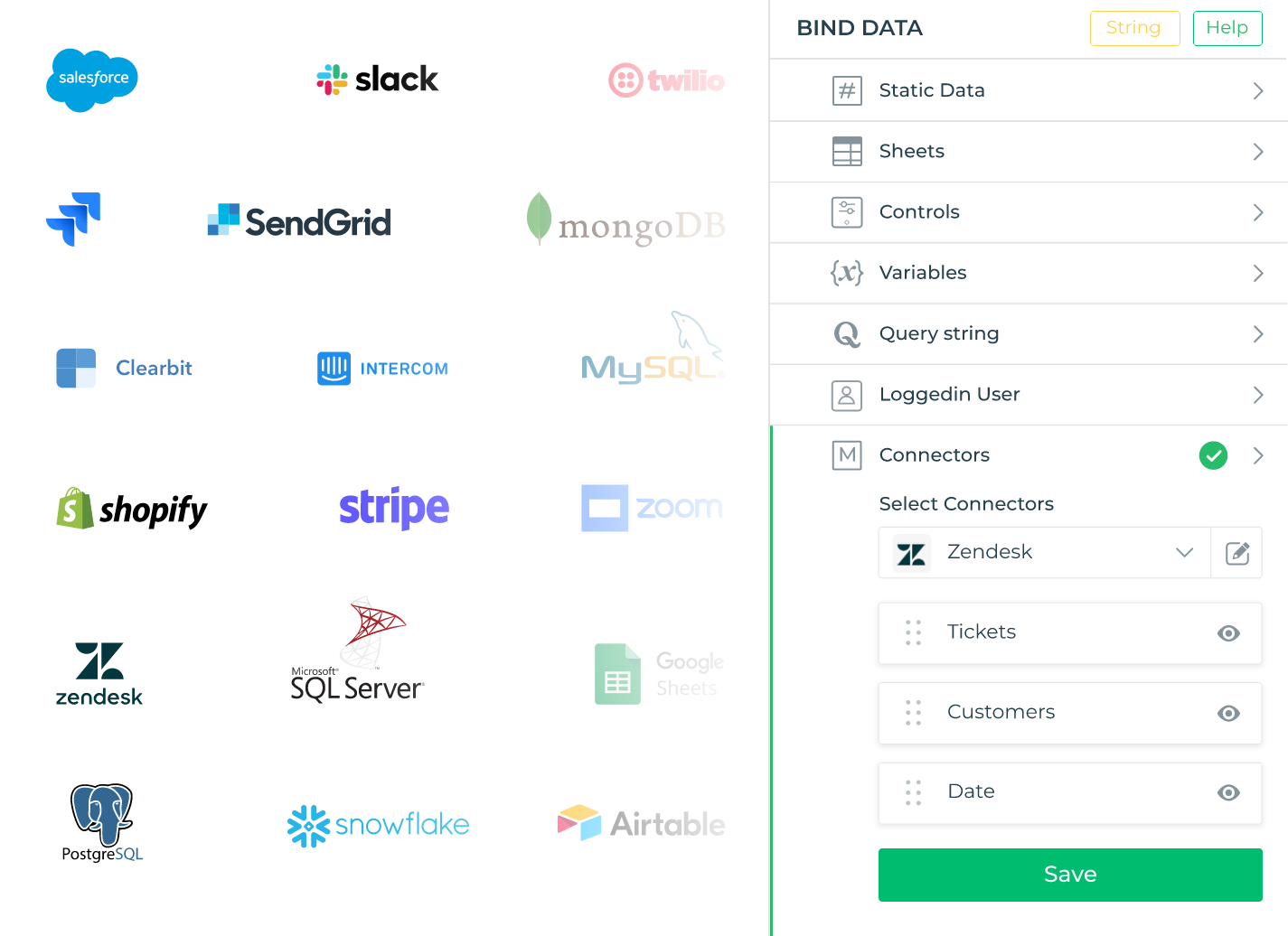 Integrations for low code mobile app development