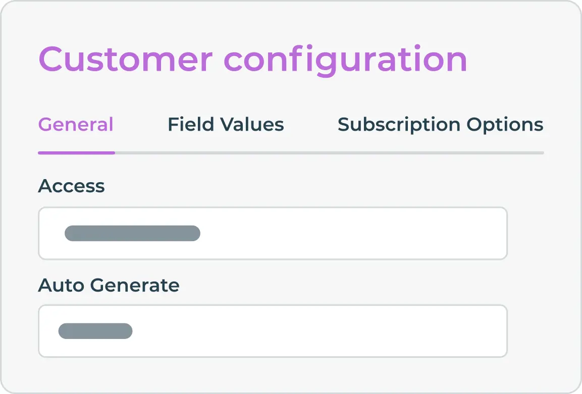 customer configuration