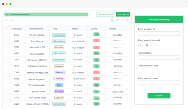 Inventory Dashboard