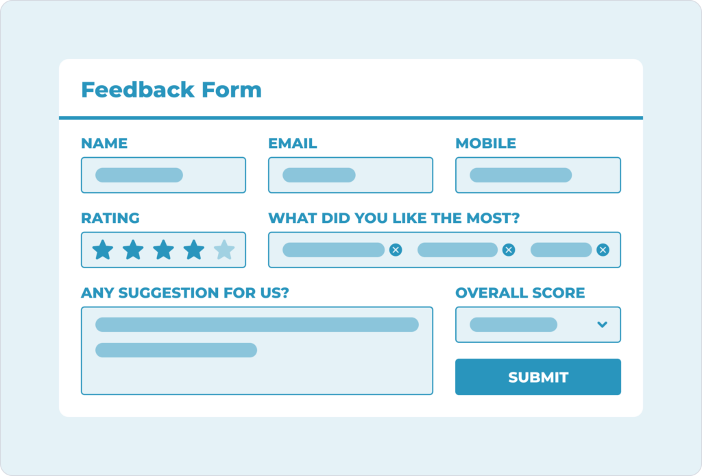 Customer Feedback using Data Entry Forms