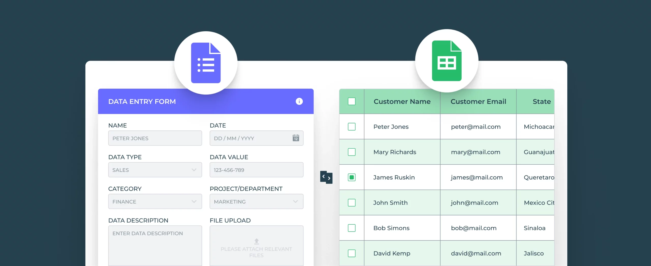 Build data entry form for Google Sheets