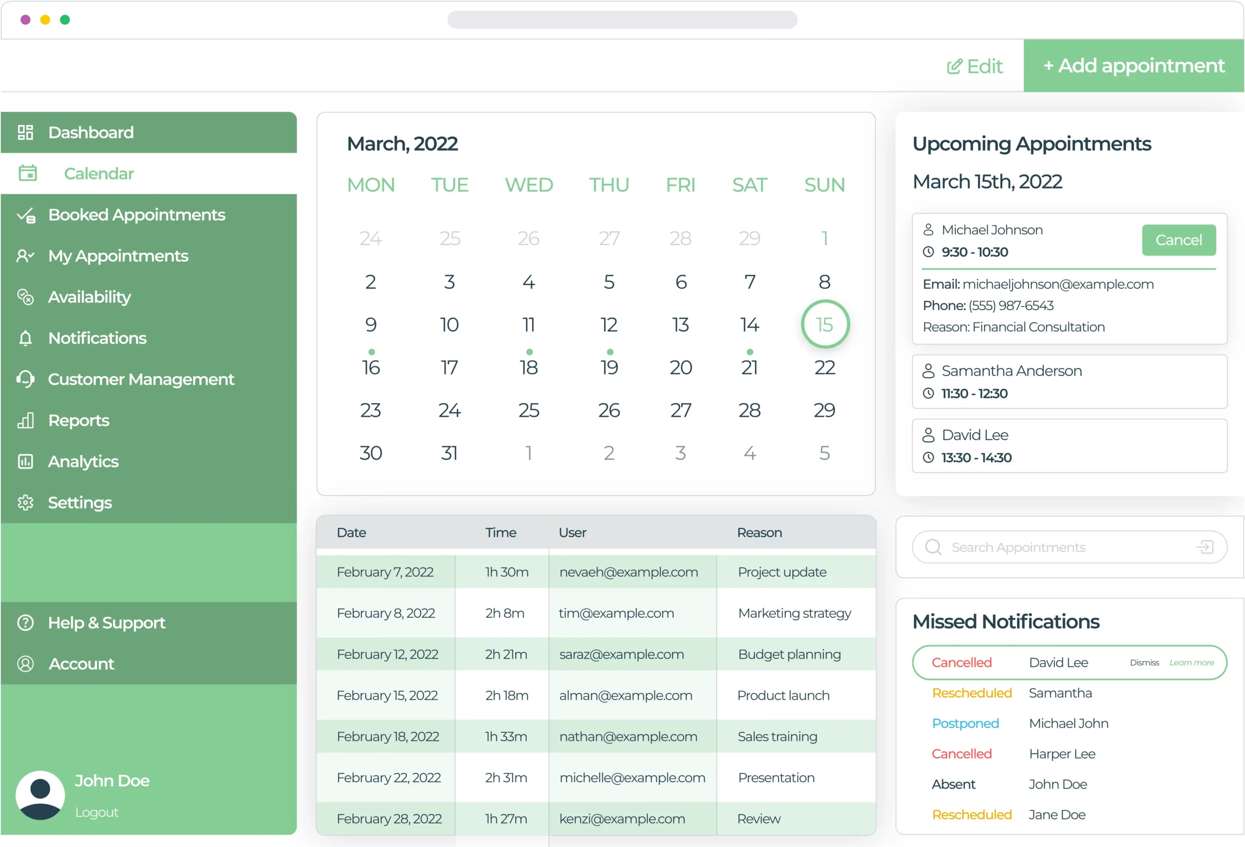 Calender booking tool