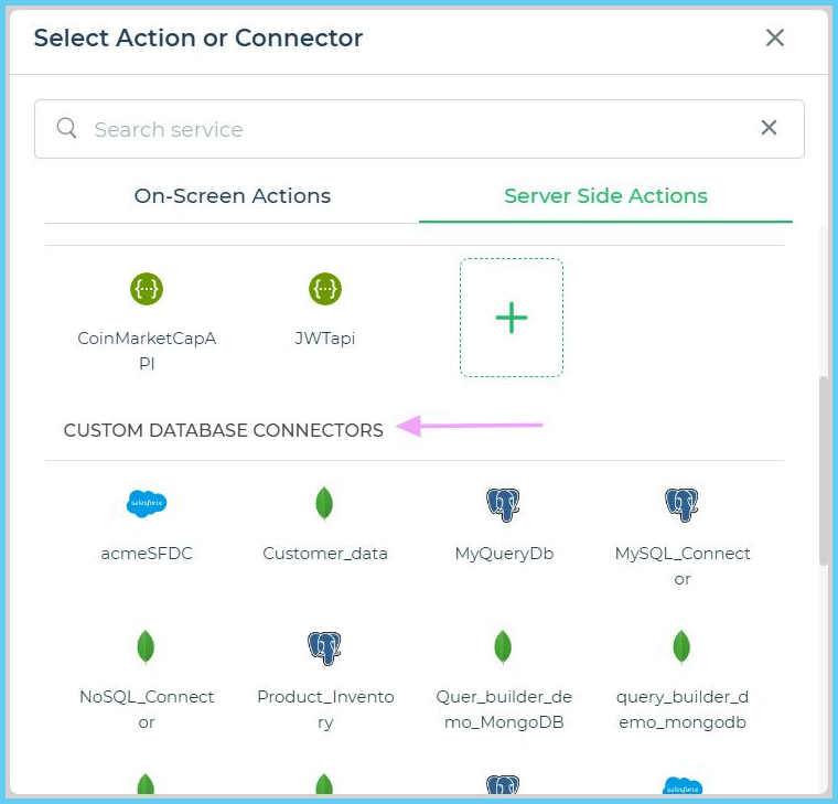 server slide action 