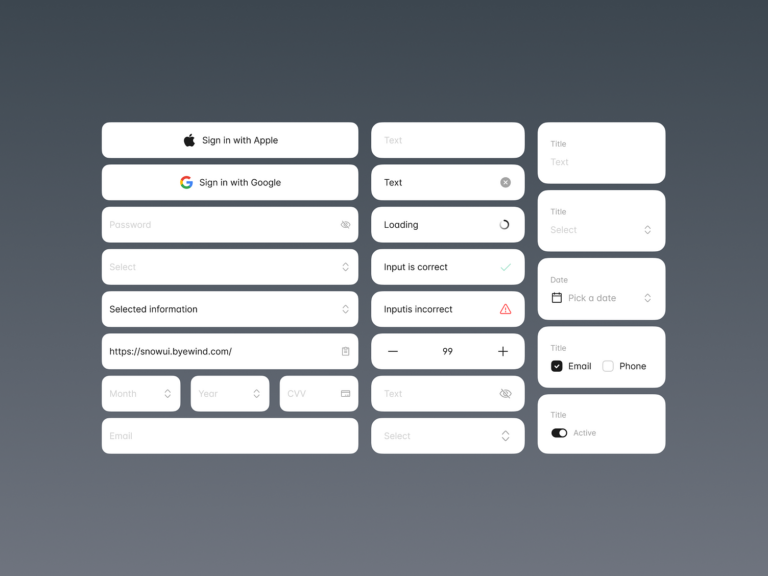 right web forms elements