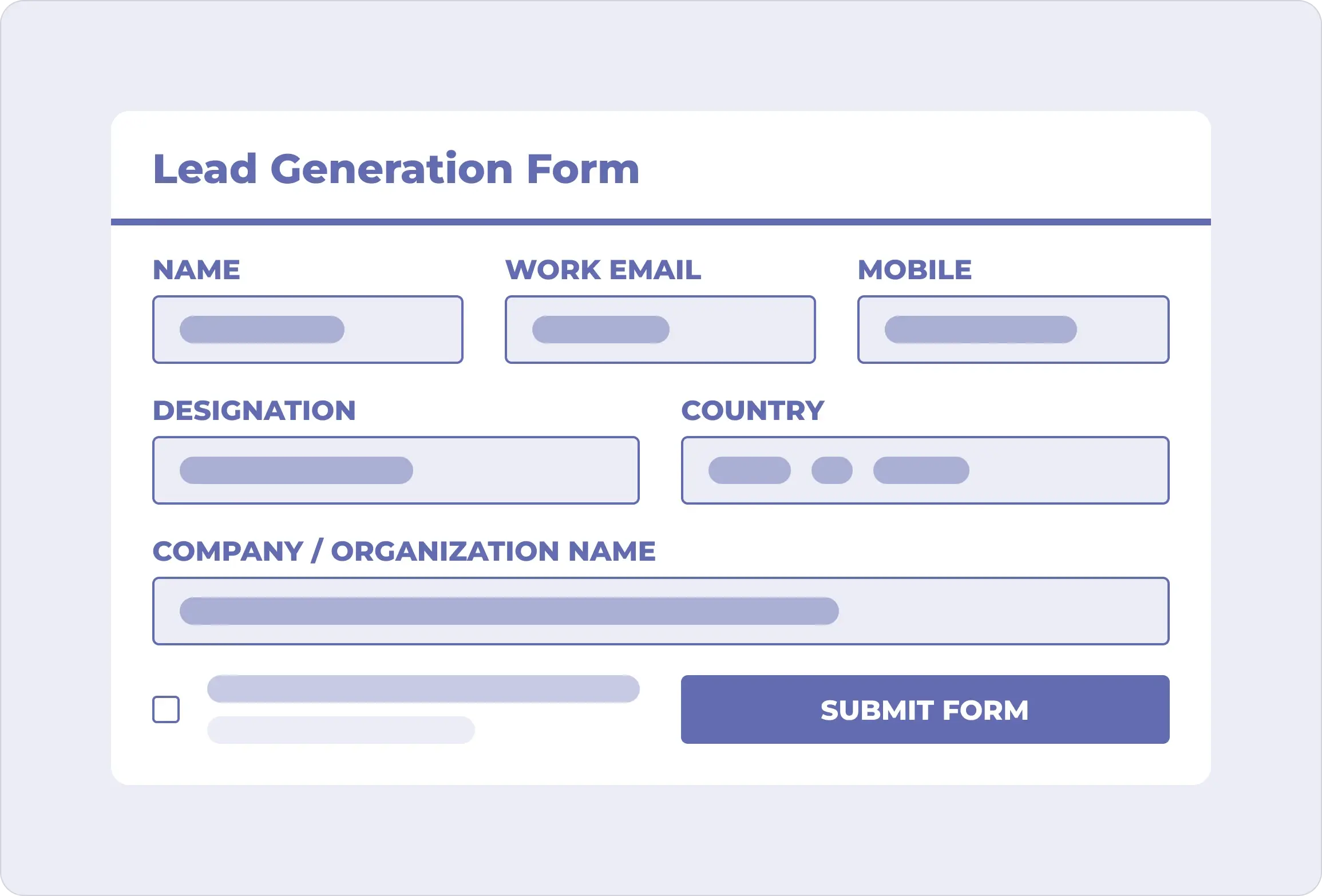 Lead generation form