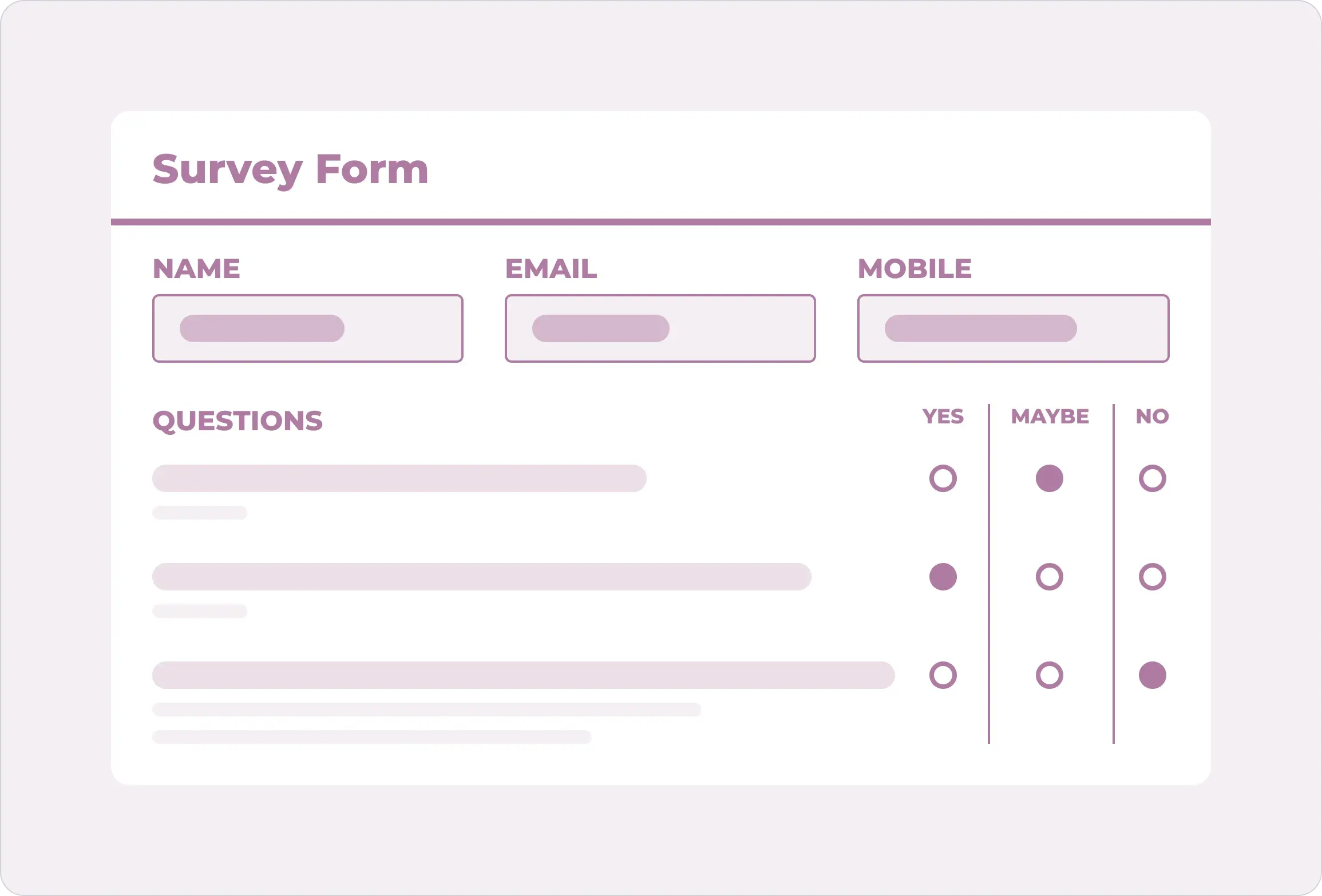 Survey form