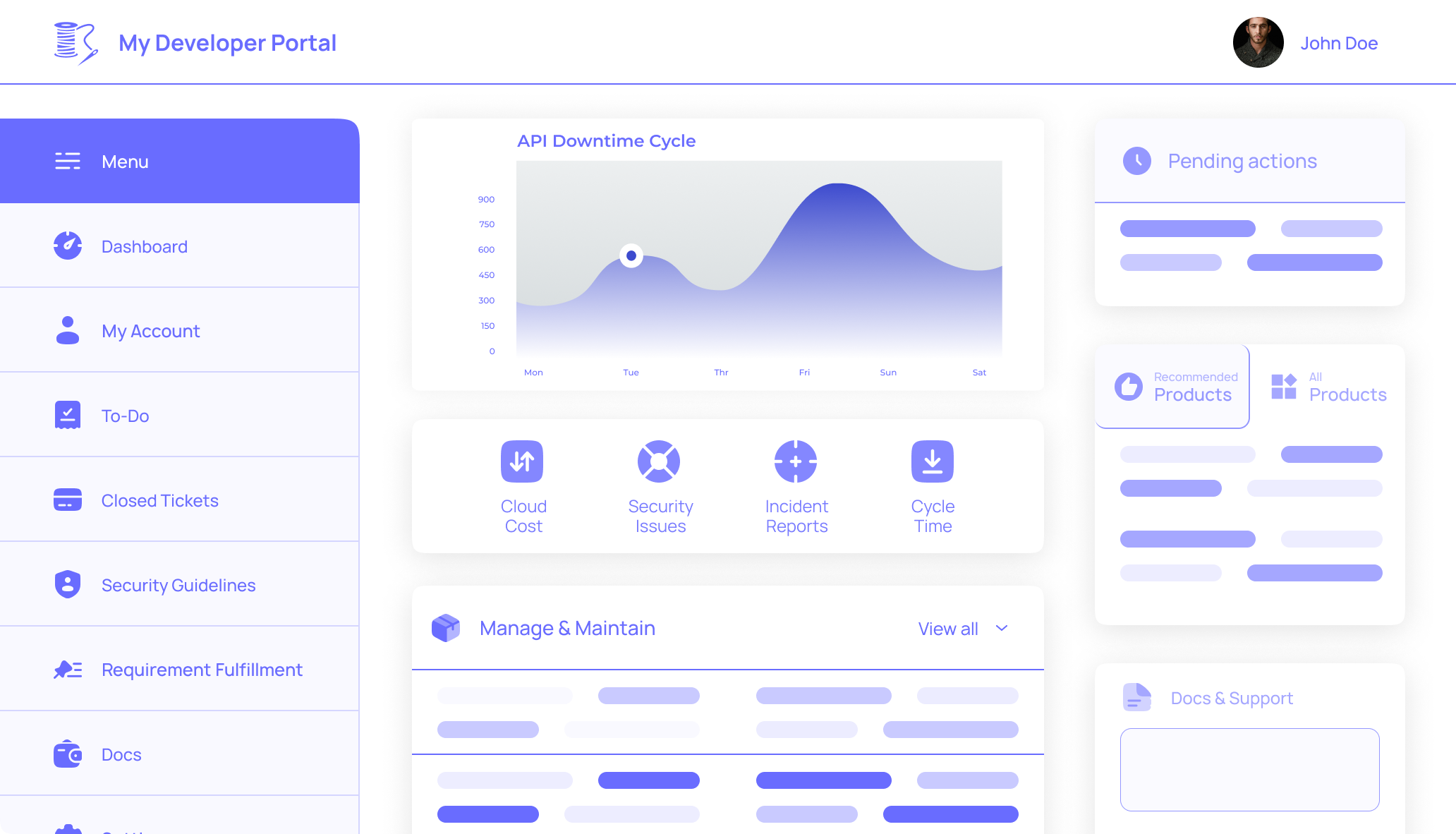 self service portal for developers